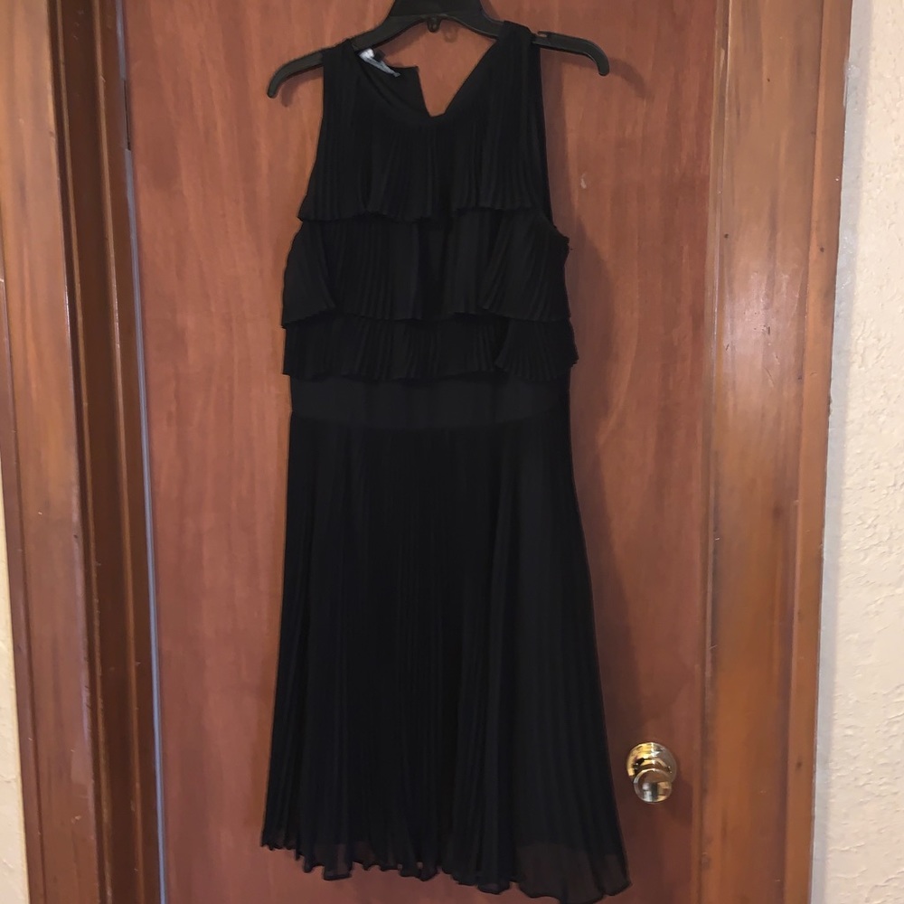 Black pleaded dress
